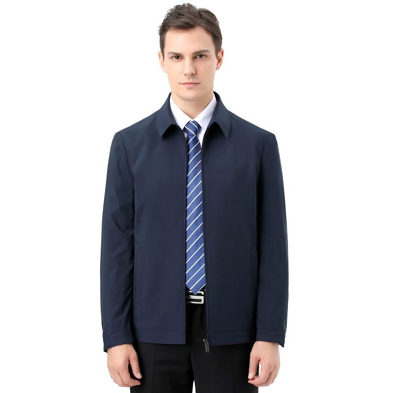 Пиджак мужской среднего возраста с лацканами весна и осень среднего возраста папа шелковица шелк осень деловой пиджак осенний топ