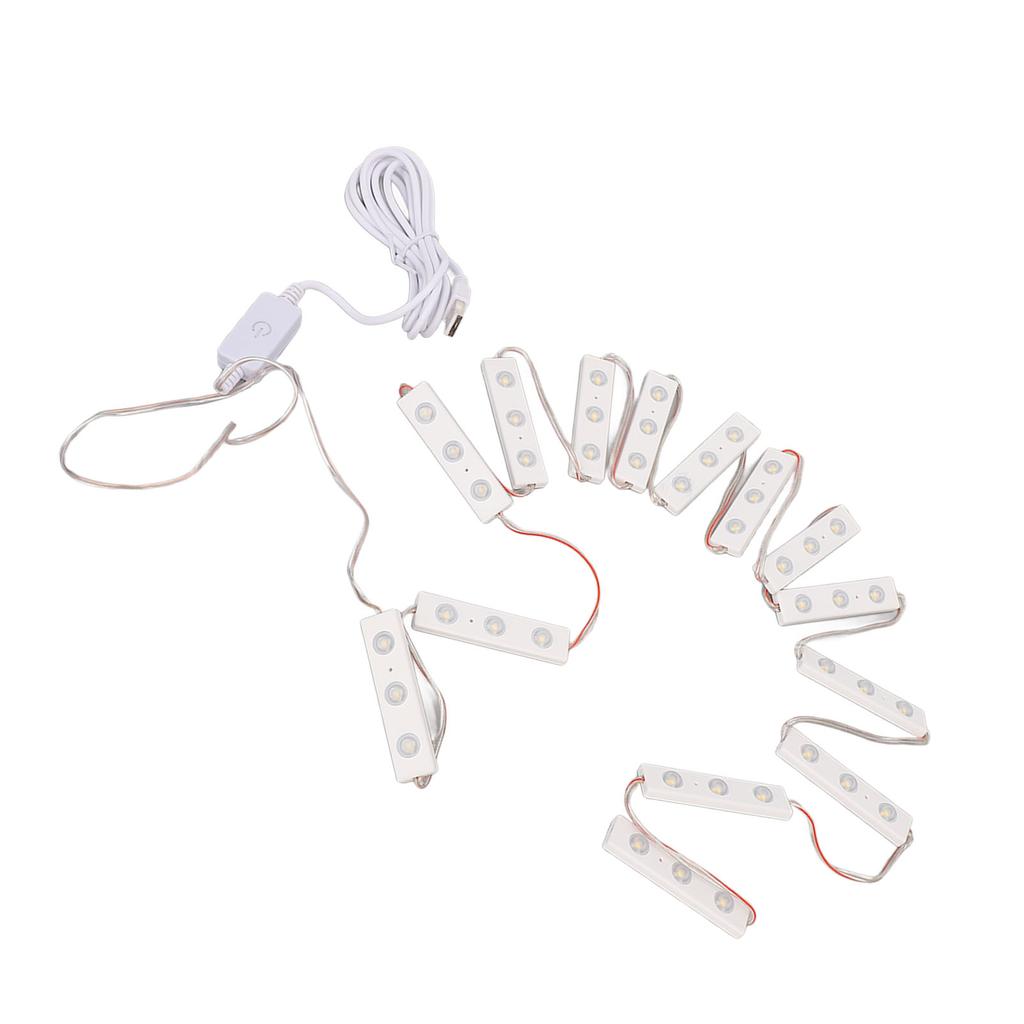 LED Vanity Mirror Light Touchable White Light USB Dimmable Vanity Makeup Light for Bathroom 14 String (42pcs Light
