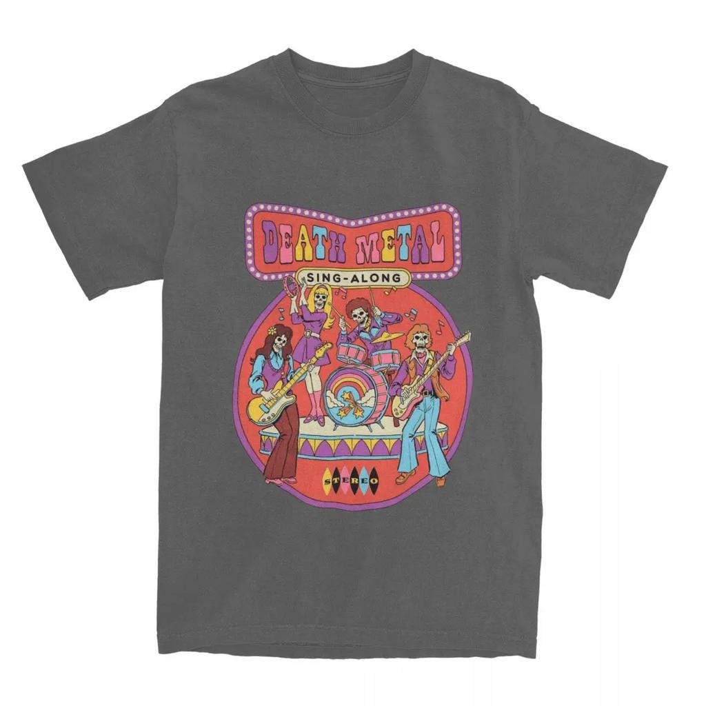 Футболка с изображением настоящего дэт-метала и черепа, мужская и женская, с рисунком ужасов и скелетов, с коротким рукавом, одежда