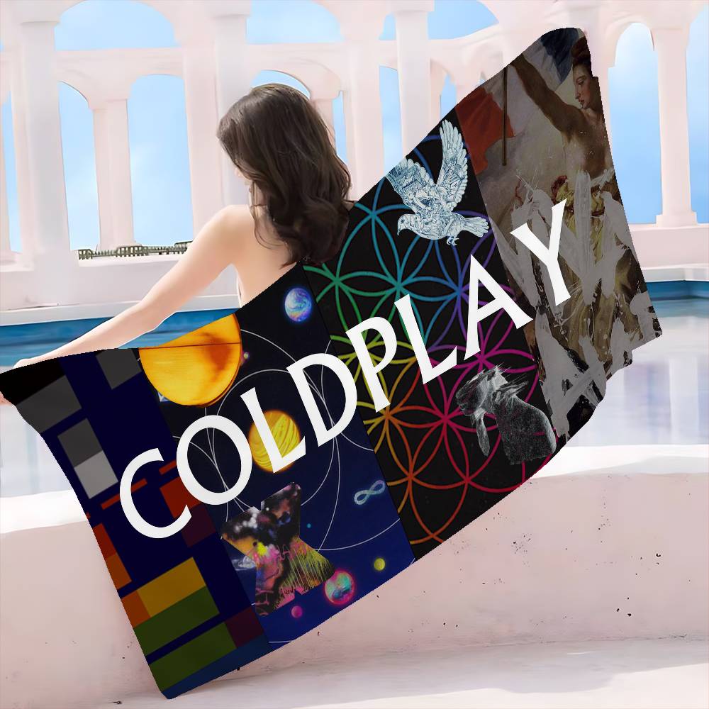 Classic Pop Rock Band C-Coldplay Microfiber Printed Beach Towel Mountain Climbing Yoga Beach Swimming Running Absorbent Towel