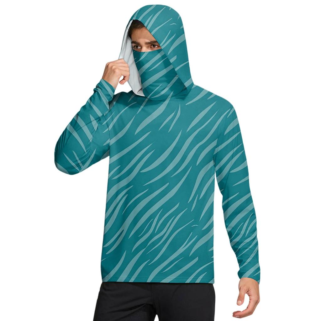 Мужская рубашка с маской Легкая с длинным рукавом Капюшон Для пеших прогулок Рыбалки Для выступлений