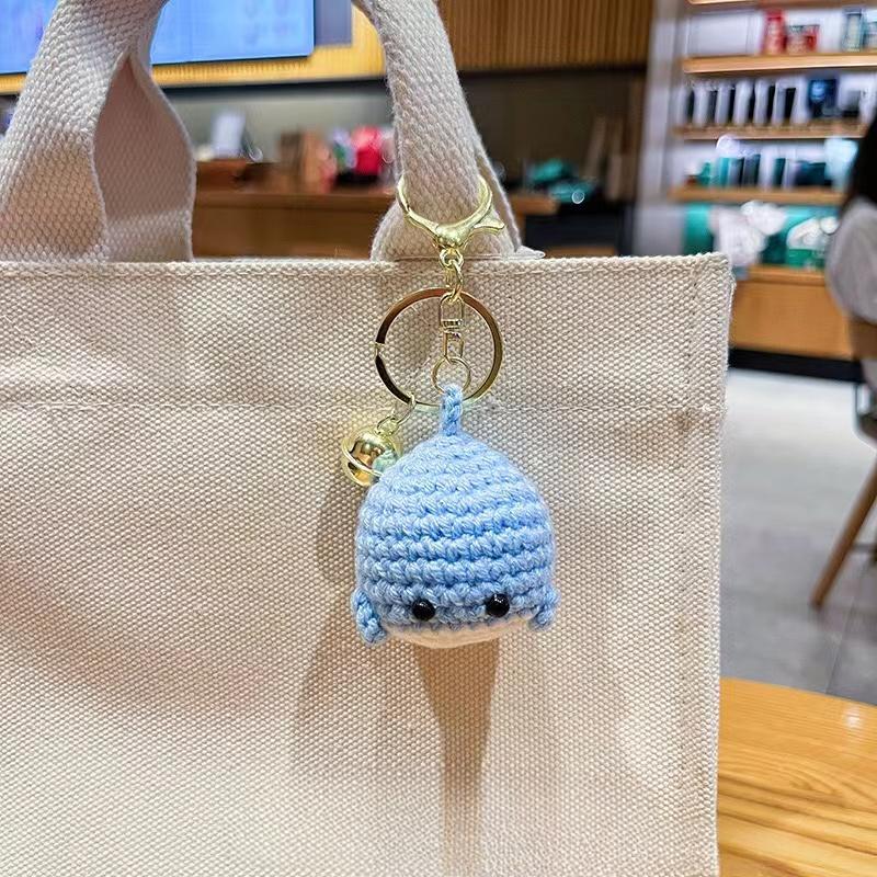 Мультяшный брелок Маленький кит Подвеска Сделай сам Вязание крючком Маленькая игрушка Украшения Подарок Аксессуары для сумки в машину Подвеска ручной работы