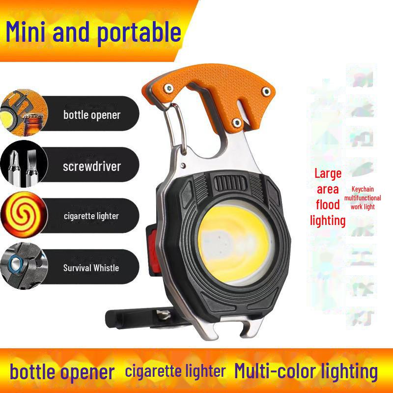 Multi-Function Magnetic Keychain Flashlight: Long-Lasting, Rechargeable, Ideal for Outdoor and Emergency Use