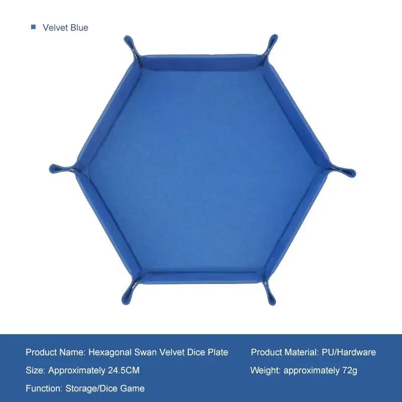 1pc Hexagonal Dice Tray and Miscellaneous Storage Box Board Game Dice Tray Accessories Leather Dice Tower Rolling Tray Set Tray