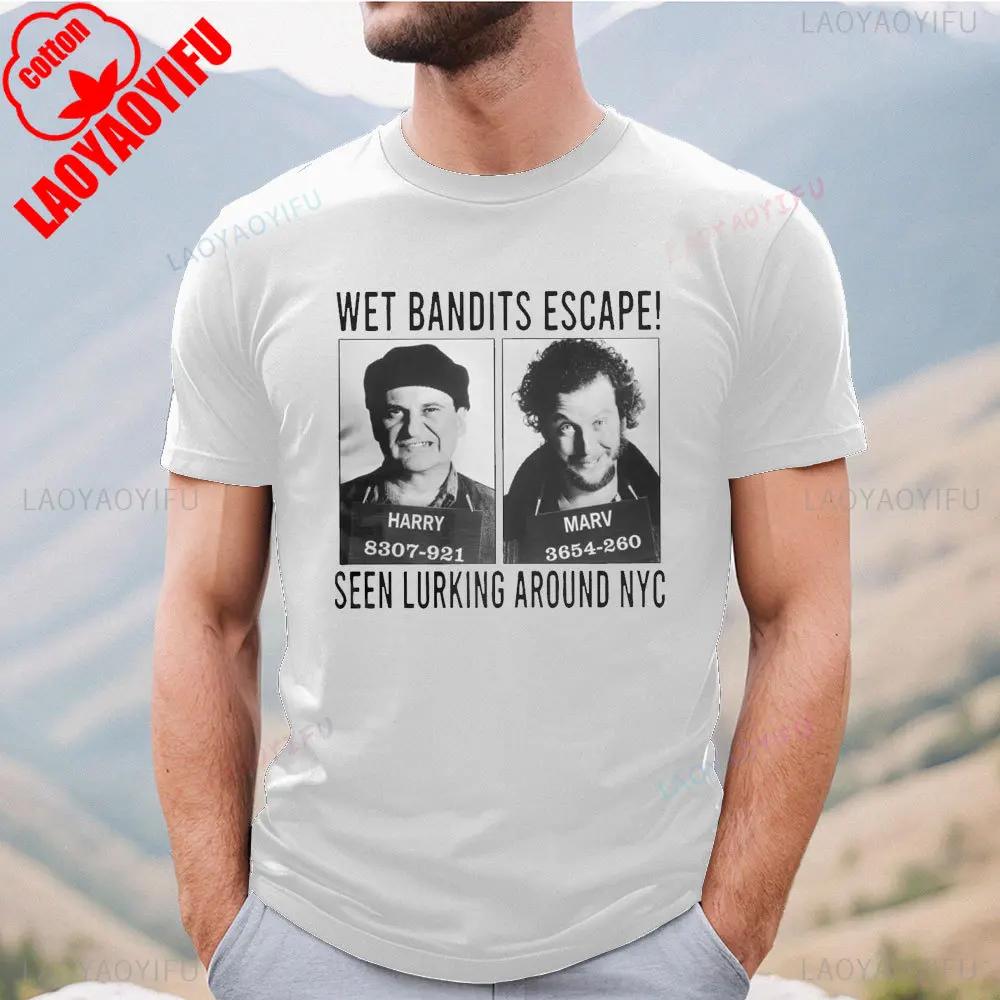 2025 Funny Home Alone Thief Mens High Quality T Shirt Vintage TeeShirt Short Sleeve Round Collar TShirt Cotton Adult Tops