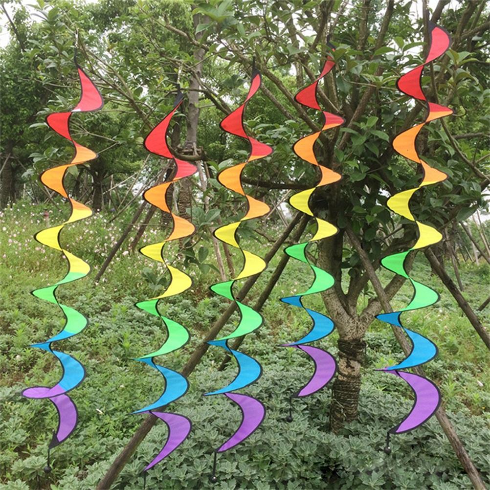 Spiral Rainbow Wind Strip Windmill Colorful Wind Chime for Garden Home Outdoor Camping Tent