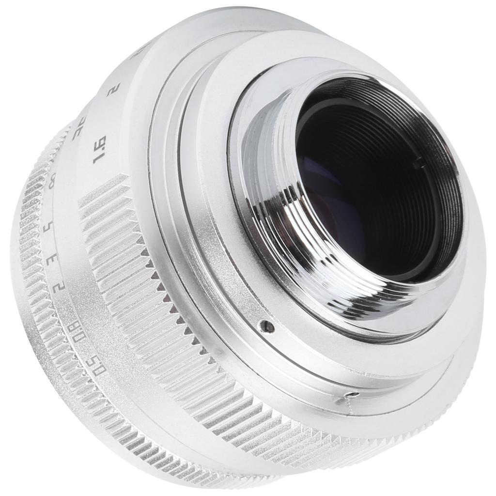 35 мм F1.6 C Mount Большая апертура Ручной фиксированный фокус Портретная камера Объектив АксессуарыСеребристый