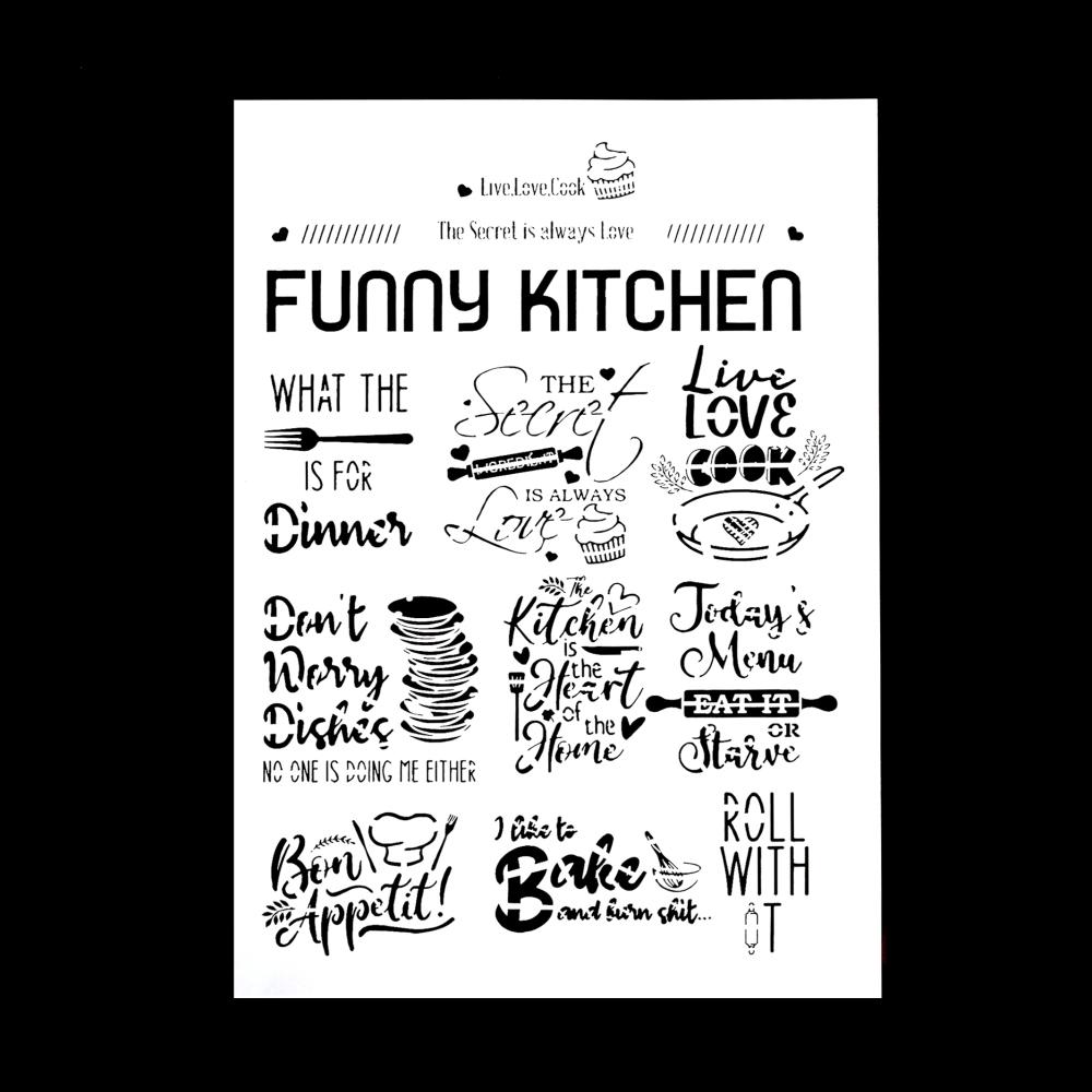 Декоративный многоразовый кухонный трафарет размера А4, трафареты для рисования для поделок, скрабукинг, роспись по дереву, холсту, полу, стенам и плитке