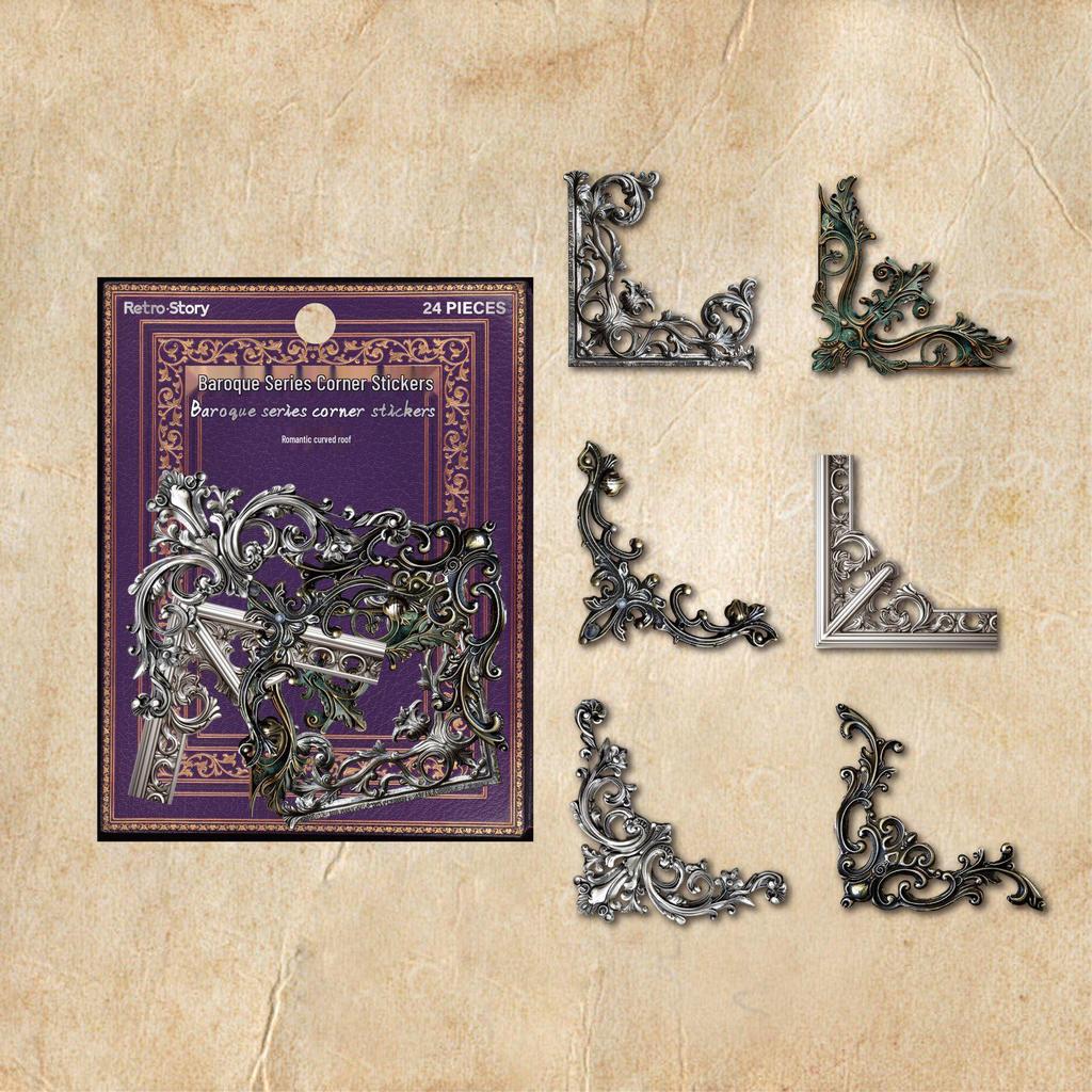 РетроИстория Сделай сам Угловые наклейки с декором из роз