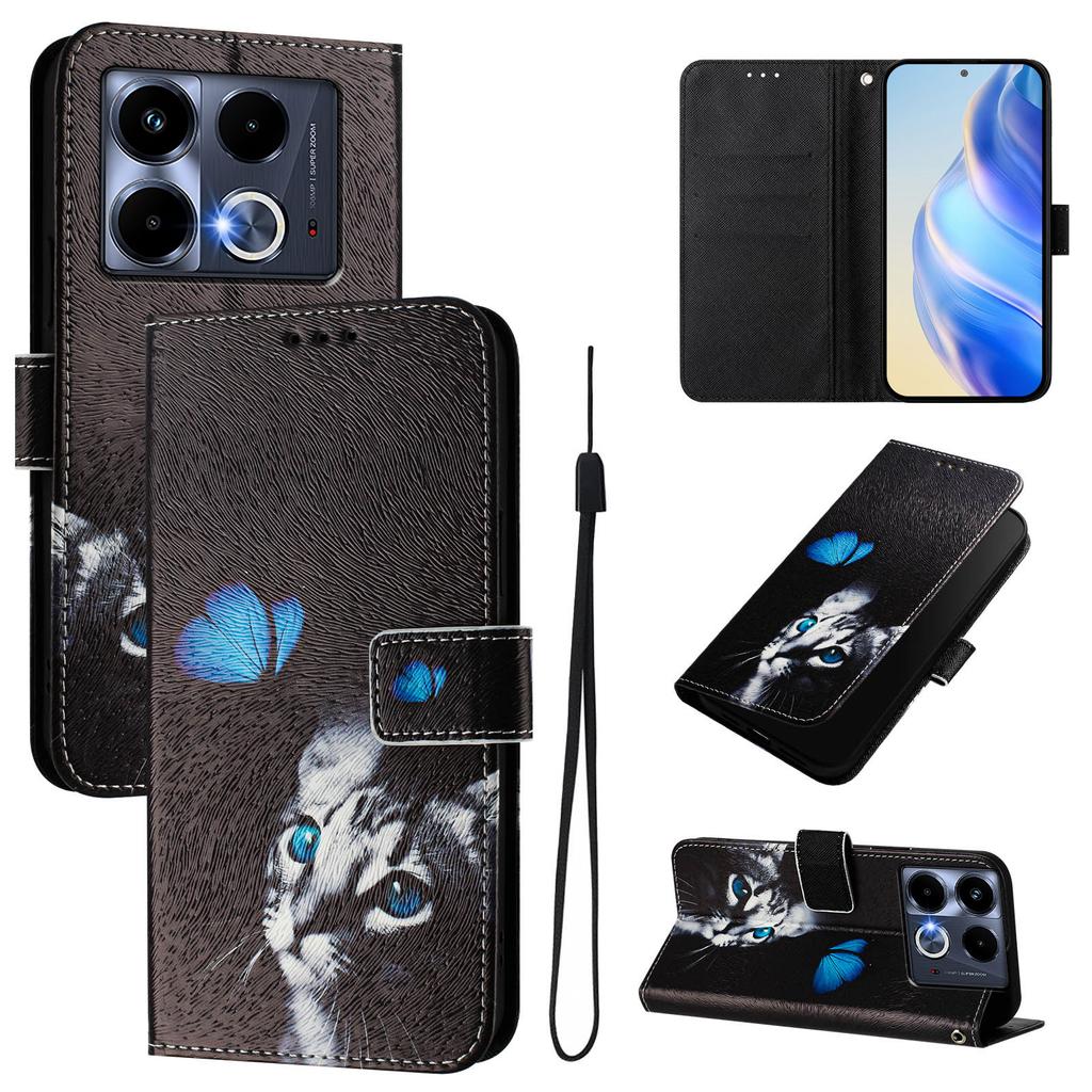 Роскошный кожаный чехол-книжка с рисунком бабочек и кошек для Infinix Smart 4 X653,Hot 9 Play,Hot 10 Play,Smart 6,X680,HOT 8,X650,HOT 40..