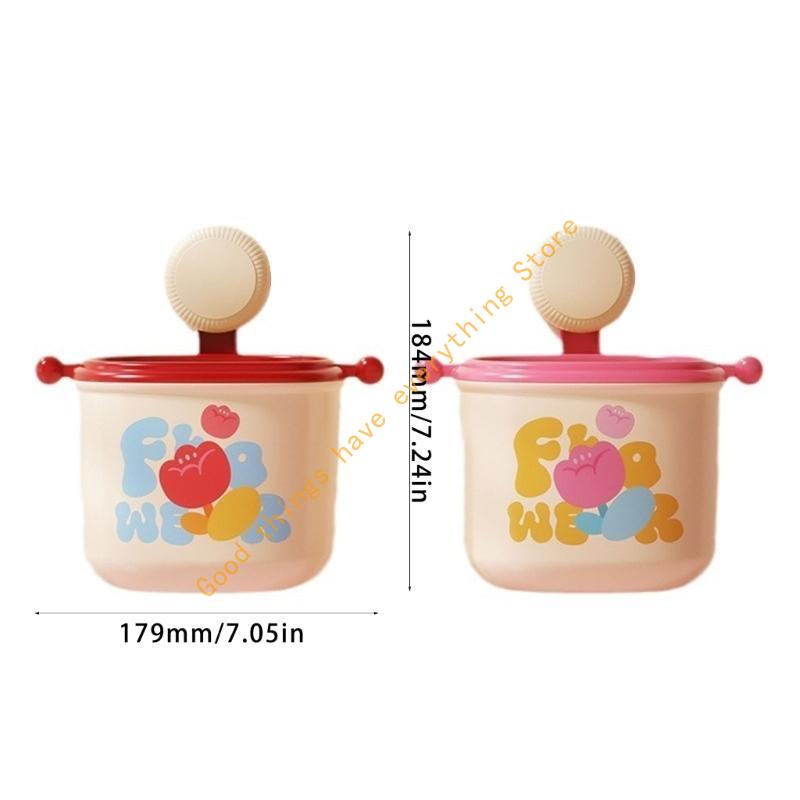 Portable Trash Can with Suction Cup Wall Hanging Rubbish Bin Waste Basket for Office Living Room and Bedroom Organizers 55KF