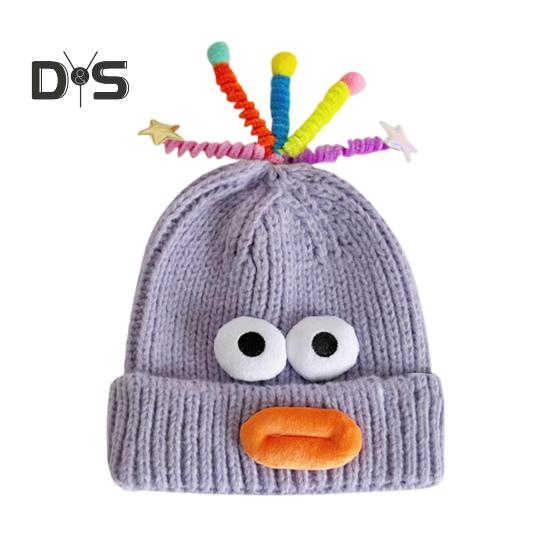 Мультяшная шерстяная шапка с выдвижными щупальцами, теплая вязаная шапочка для детей, реквизит для фотосъемки, головной убор для катания на лыжах, походов, термошапка для взрослых и подростков