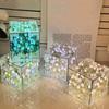 Handmade DIY Tulips Cube Mirror Lamp Soft Glow Easy To Install Romantic Tulips Flower Night Light Desktop Decoration
