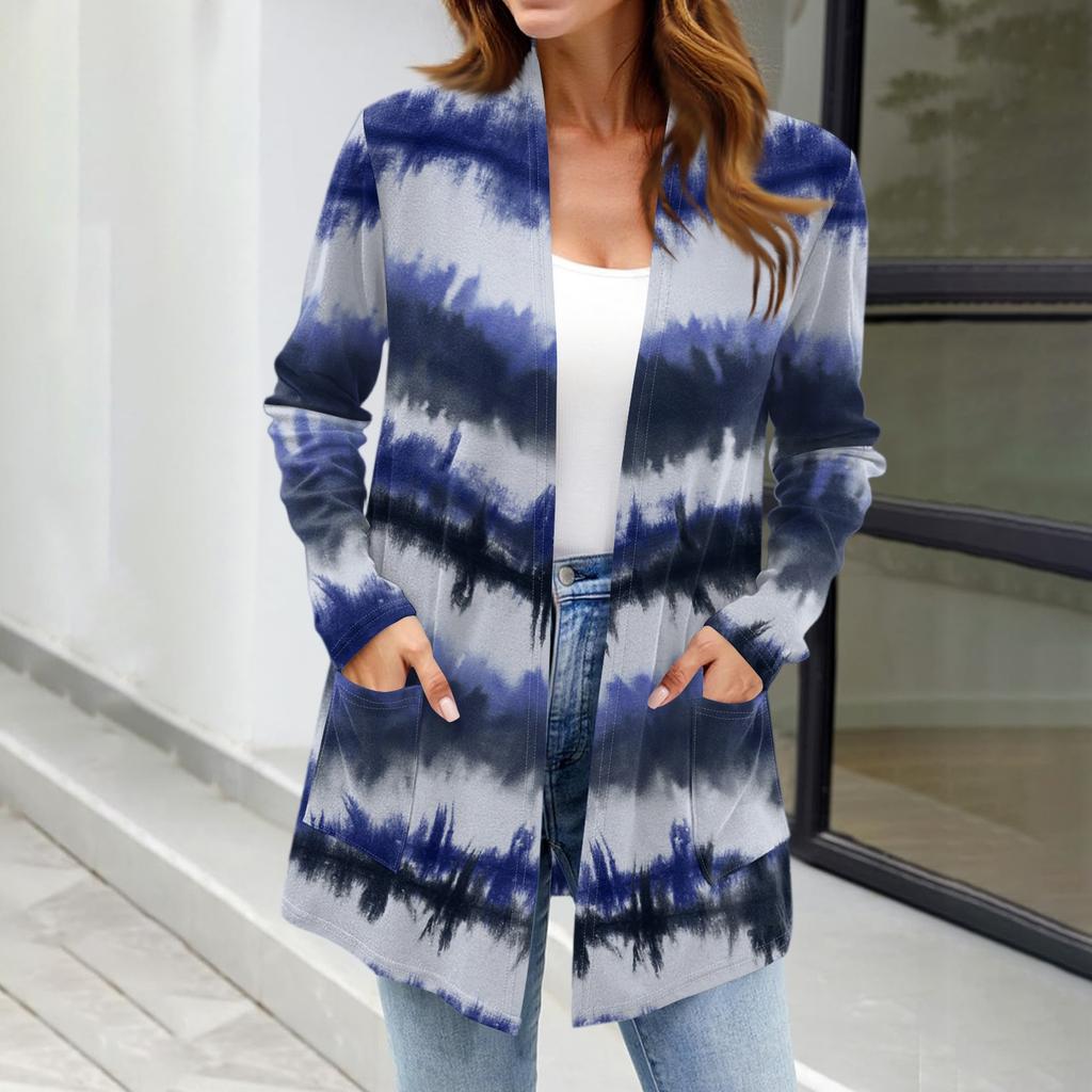 Женские легкие кардиганы с открытой передней частью, с длинными рукавами, повседневные, свободные, тонкие кардиганы с карманами