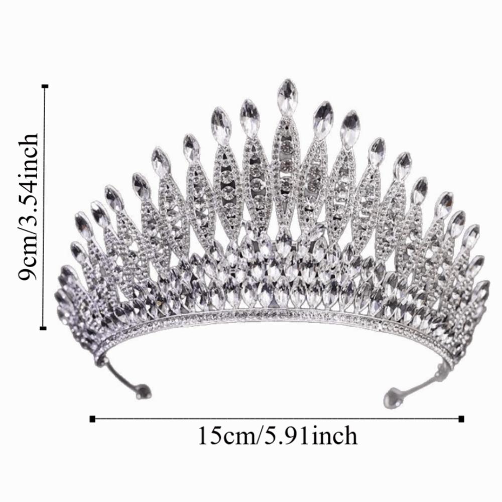 Elegant Zinc Zinc Alloy Princess Crown Sparkling Bridal Headwear Women Hair Hoop Stage Performances