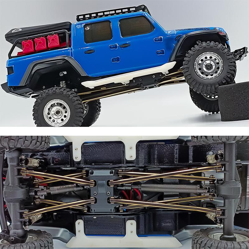 MIBIDAO Brass Heavy Heightening Chassis Links Rod Set for Axial SCX24 Deadbolt Gladiator Wrangler Bronco Chevrolet 1/24 RC Car
