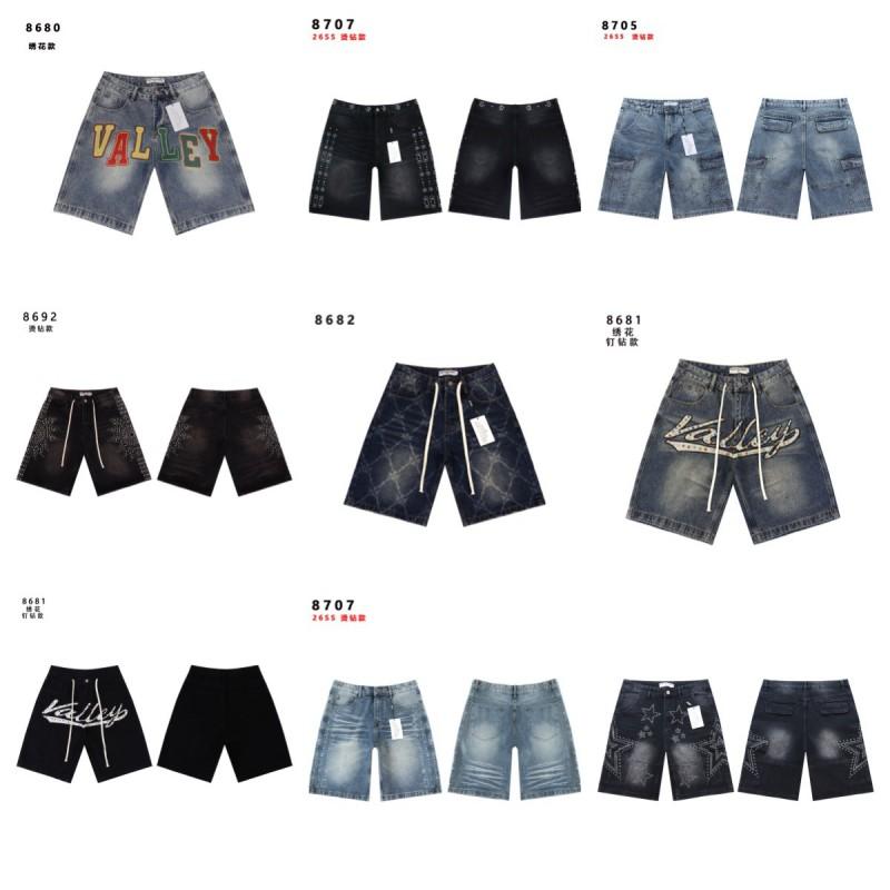 2026 Mens Denim Shorts Oversized Fit Streetwear Unisex Casual Jeans