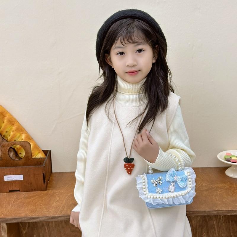 Очаровательная сумочка «Жемчужная принцесса» для девочек с милым кружевом и дизайном в виде банта