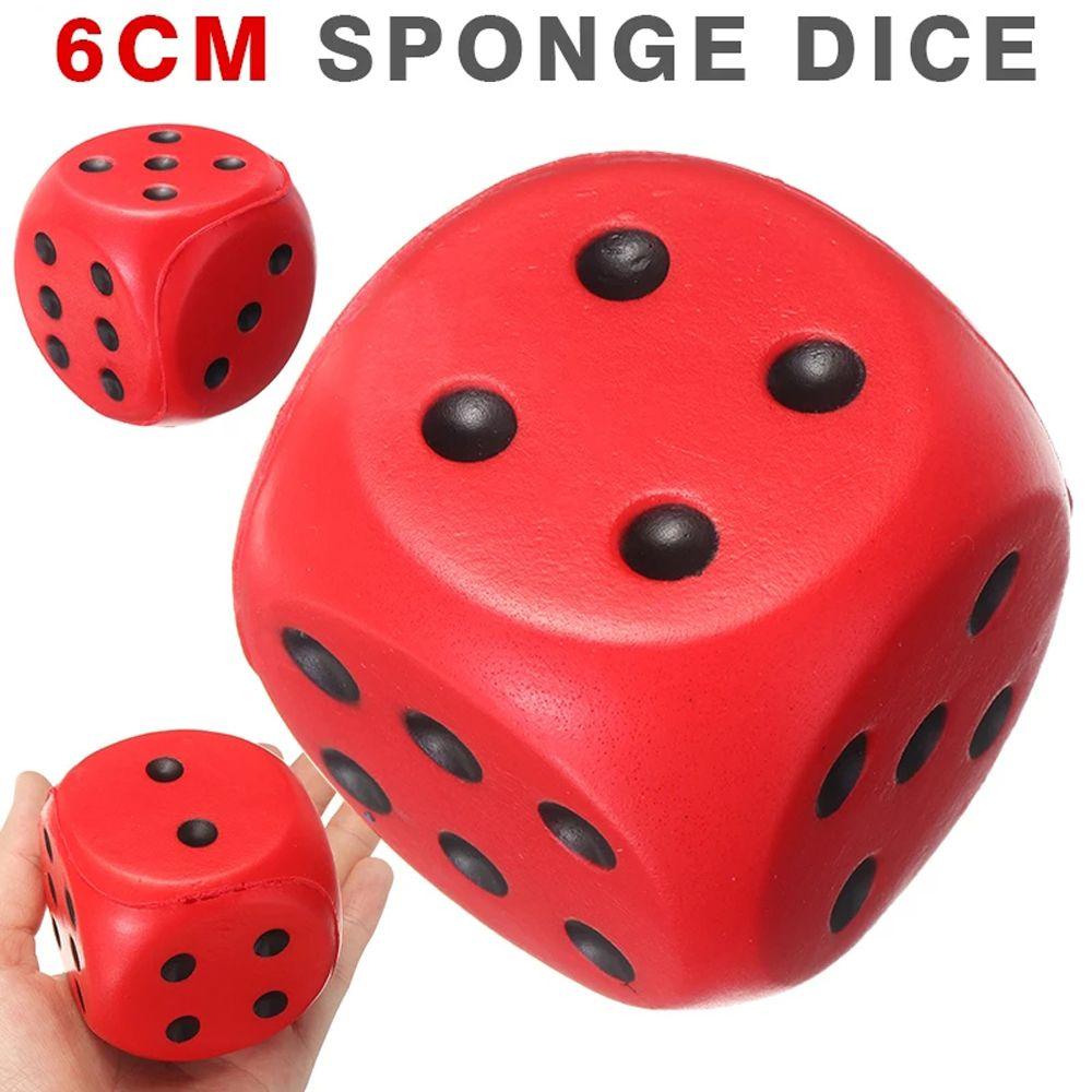 6cm Solid Color Elastic Toys Finger Training Anti Stress Point Dice Sponge Dice Pressure Relief
