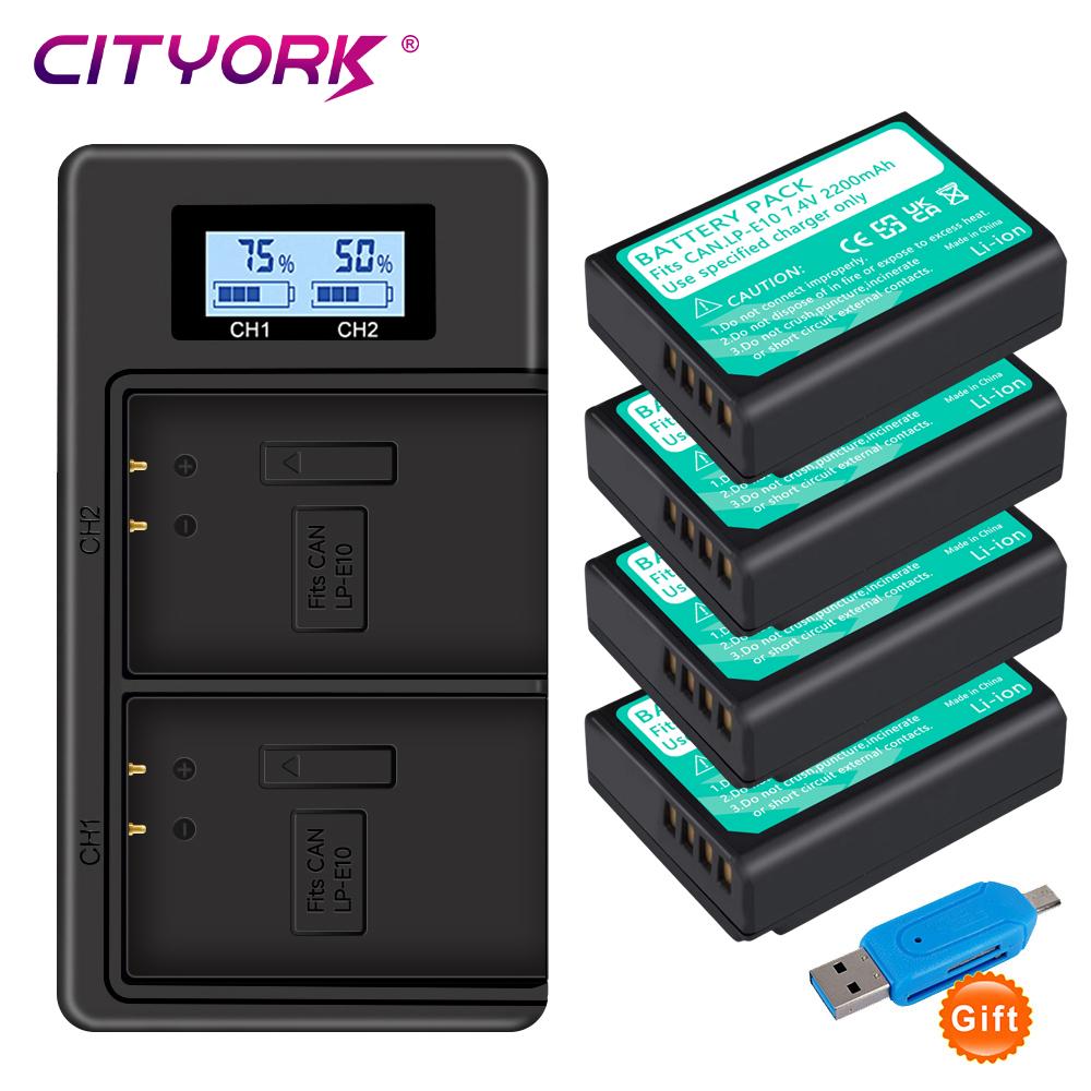 Cityork LP E10 LP-E10 lp e10 Аккумуляторы и зарядное устройство для ЖК-дисплея для камер Canon EOS 1100D 1200D 1300D Kiss X50 X70 X80 Rebel T3 T5 T6