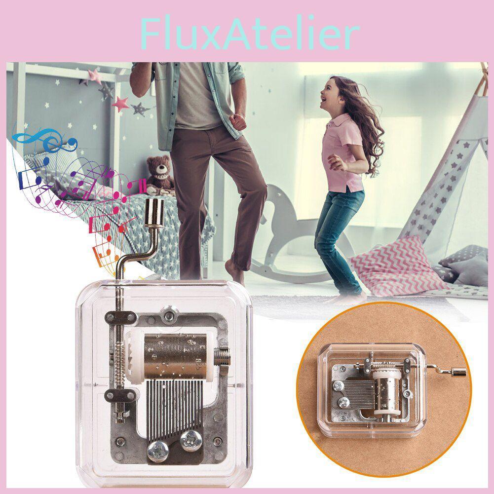 Mini Box Music Hand Cranking Music Movement Transparent Diy Music Christmas Box