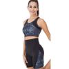 Женские короткие колготки-бюстье черного и синего цвета Lady 4005, спортивный комплект