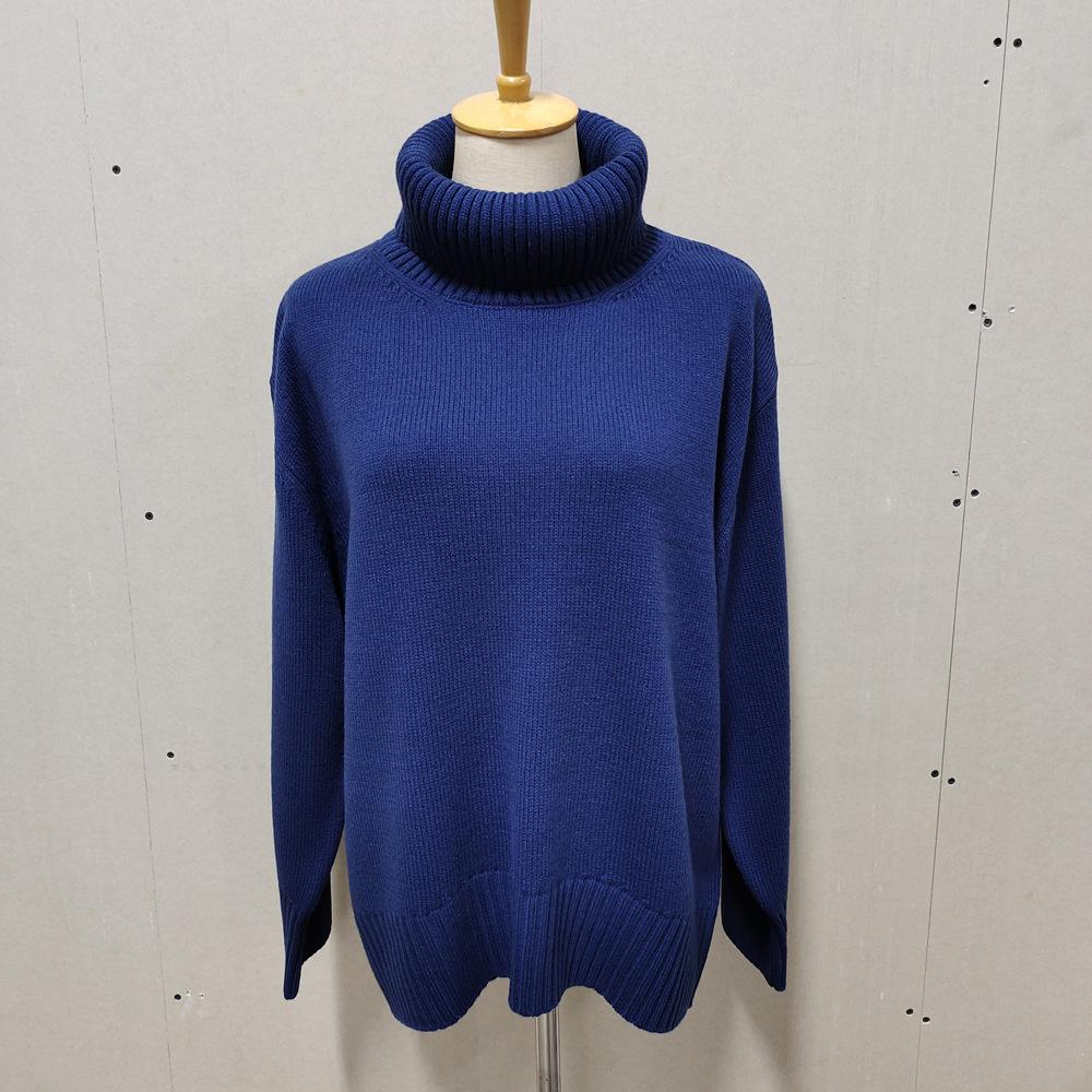 Women's Oversize Sweater Turtleneck Vintage Pullover Jumper Women Winter Thick Warm Knitted Sweater Soft for Women