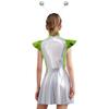Girls Alien Costume Set Cap Sleeves High Waist Design A-Line Dress Outer Space Cutie Outfit Hair Hoop Included