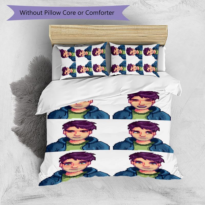 stardew valley 3pcs Bedding Set Duvet Cover Closure Includes 1 Duvet Cover & 2 Pillowcases for All Seasons Bedroom Home Dorm Decor