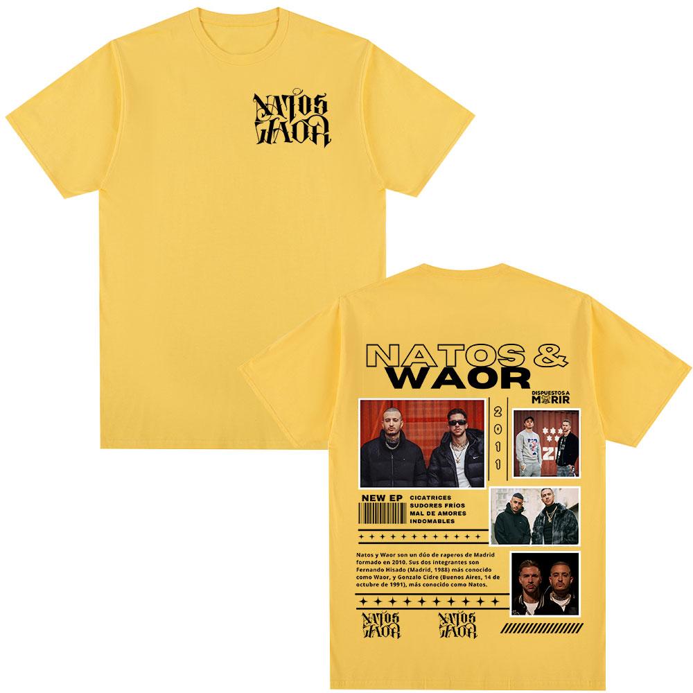 Rapper NATOS WAOR Tour 2025 Graphic T Shirt Unisex Unisex Vintage High Quality Hip Hop Tshirts Cotton Oversized Tshirt Streetwear