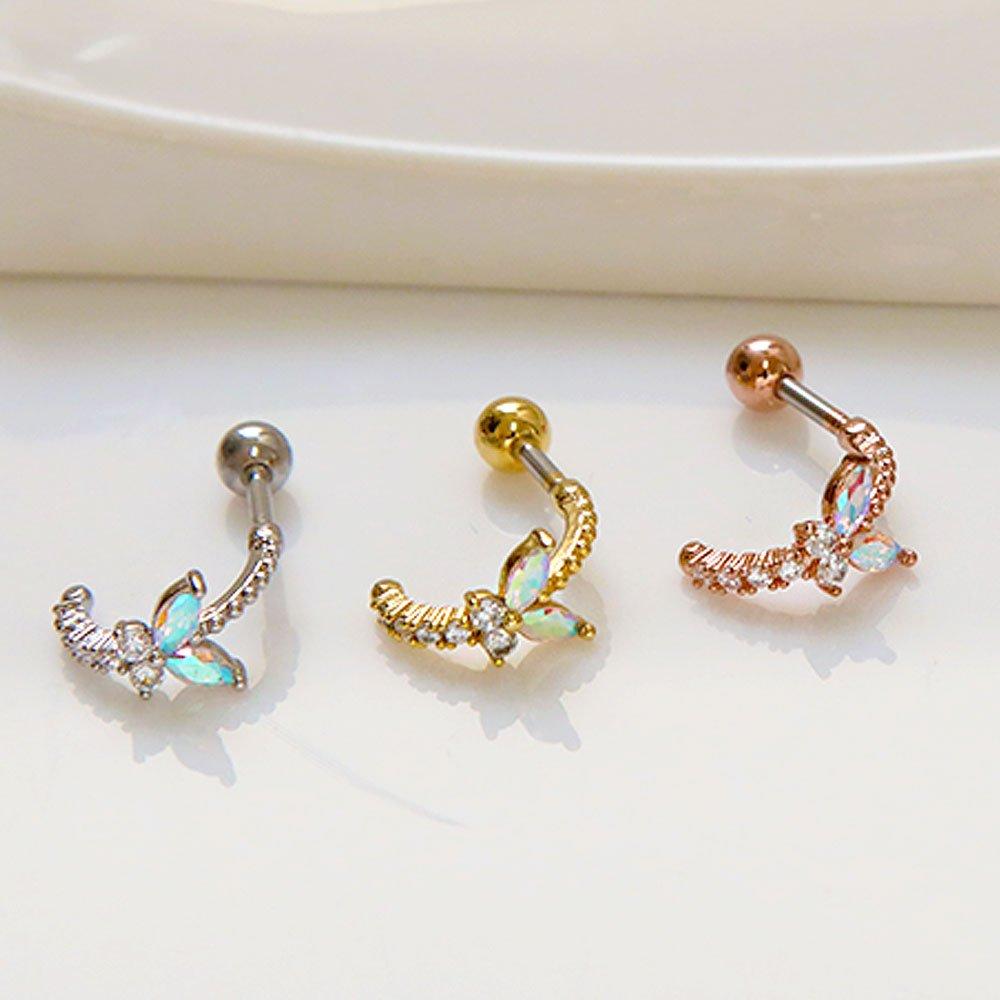 [1+1] Choose 1 of 3 Fashion Piercing Butterfly Dance (Single Side)
