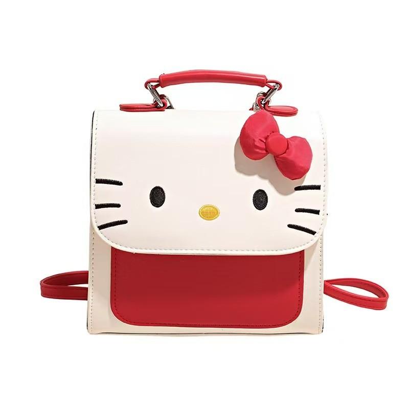 Мультяшный рюкзак Hello Kitty для девочек и детей из ПУ-материала с вместительным отделением