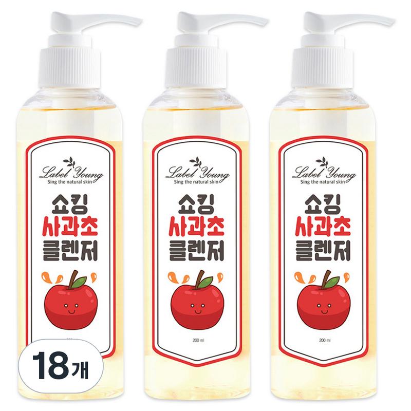 Label Young Shocking Apple Vinegar Cleanser, 200ml, 18 pcs