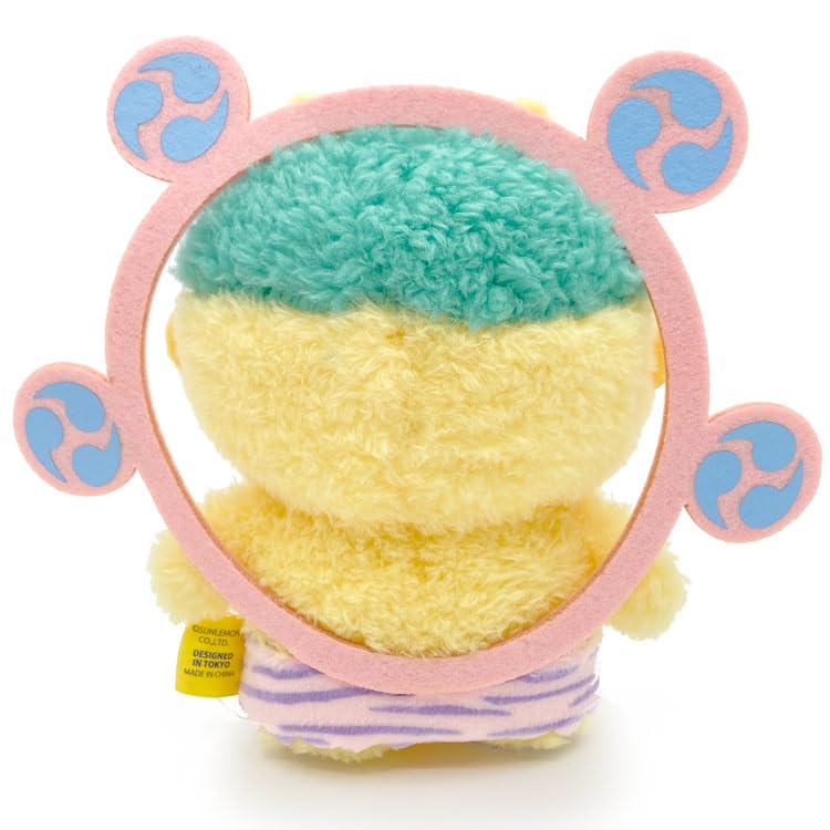 SunLemon Fluffy Wattan Small Thunder Doll YE 17.5 X 6 X 15cm Yellow Plush Toy Cute Setsubun Thunder Winter Bean Throwing P-9942