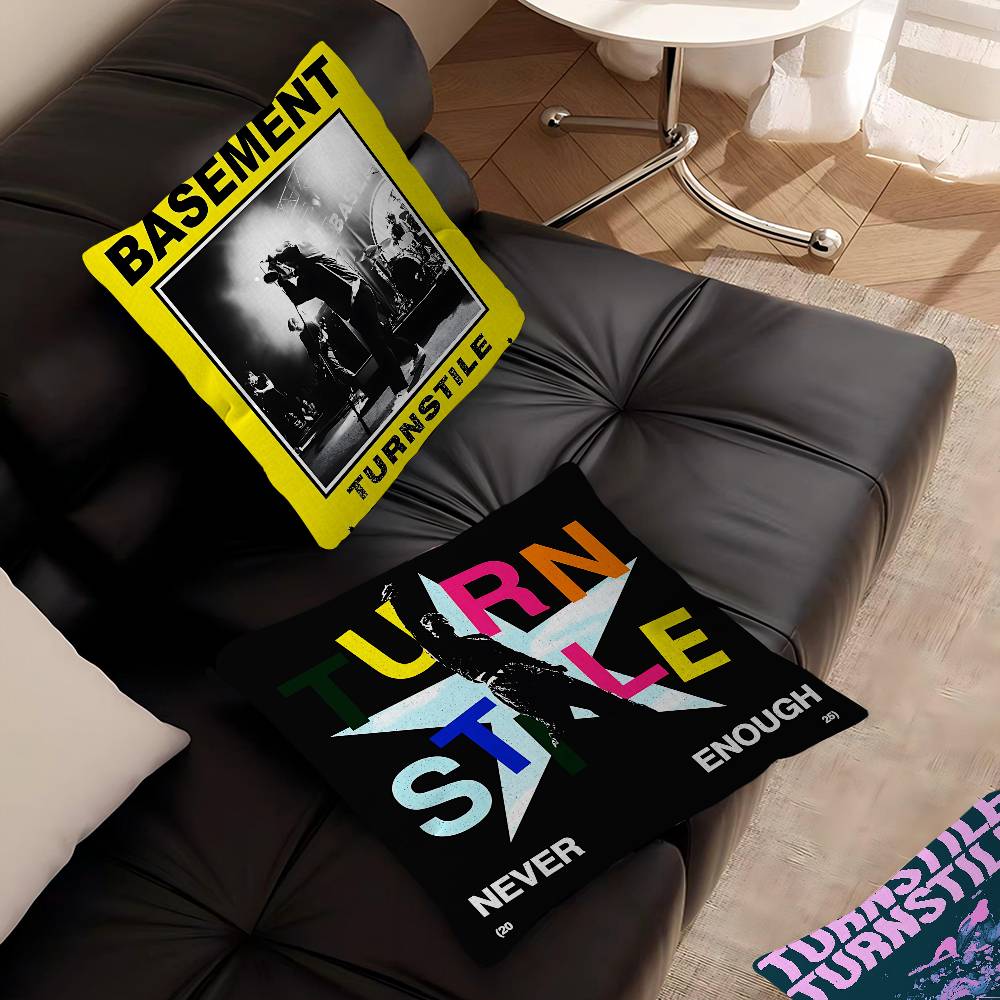 Vintage Music T-Turnstiles Band Cushion Cover Pillow Cover Decor Pillowcase Printed Cushion Case For Couch