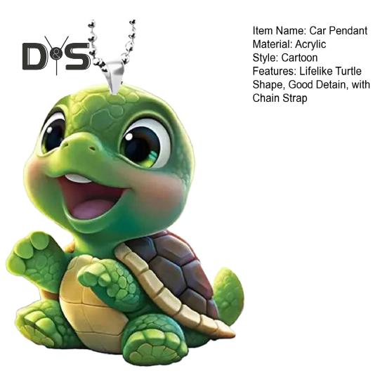 Подвеска для автомобиля из акрила в виде реалистичной черепахи с цепочным ремешком, легкая, висит на деревьях, дверях, окнах, стенах, наплечной сумке, школьном портфеле, украшение, подвеска