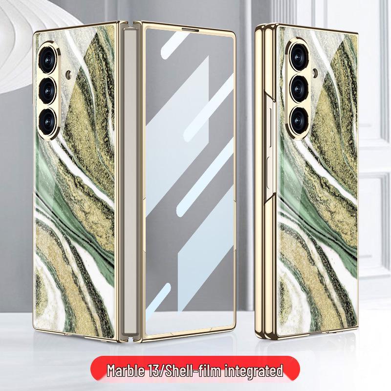 Складывающийся чехол Samsung Z Fold7 Мрамор: Стильная и модная стеклянная крышка для женщин