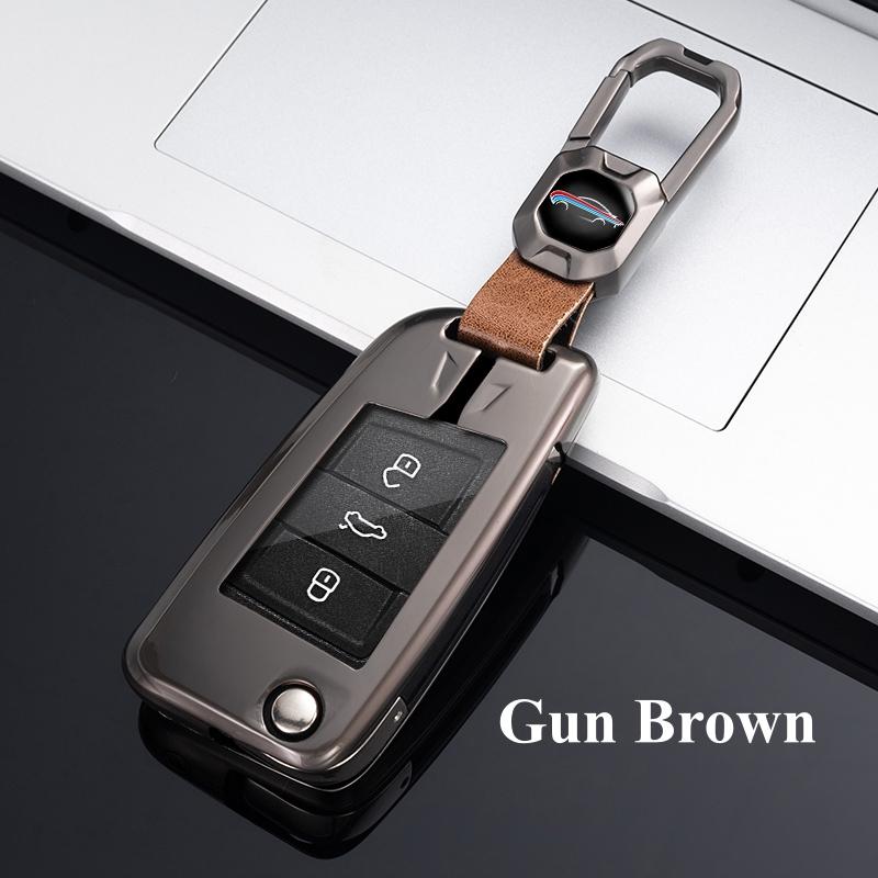 Для Volkswagen MK7 GTI 7 Golf 7 Golf R Skoda Octavia A7 SEAT складной дистанционный брелок кожаный металлический чехол для ключей от автомобиля для VW брелок