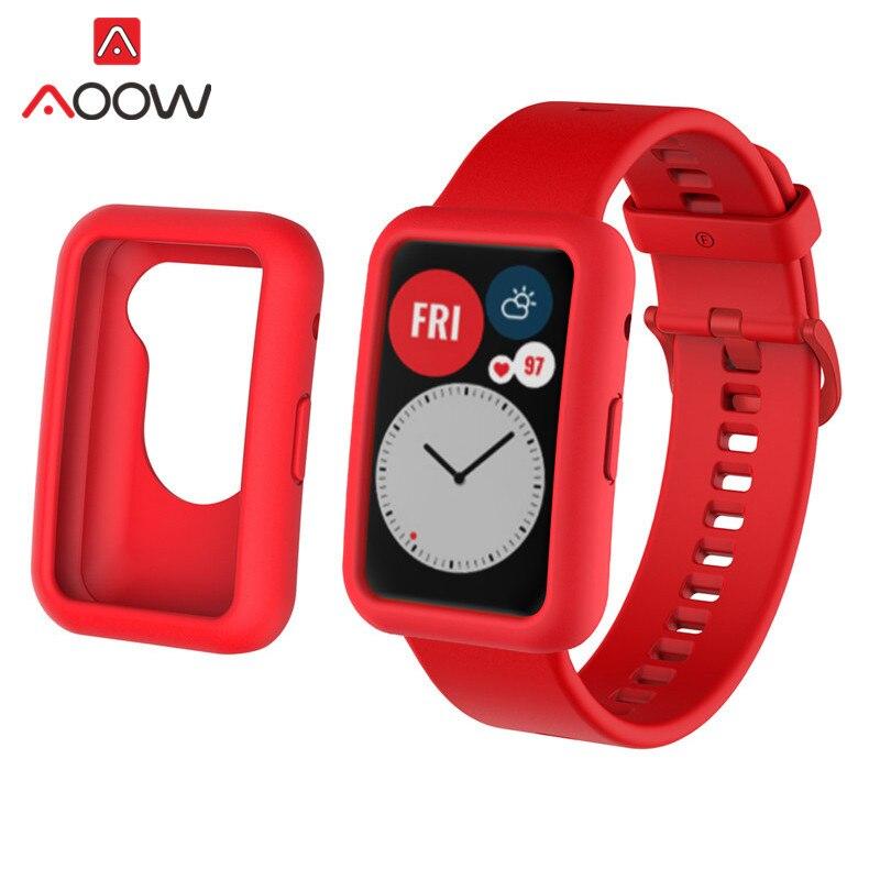 Силиконовый спортивный ремешок для часов Huawei, подходящий для фитнеса, умных часов, защитный чехол, комплект, сменный ремешок на запястье, браслет Correa