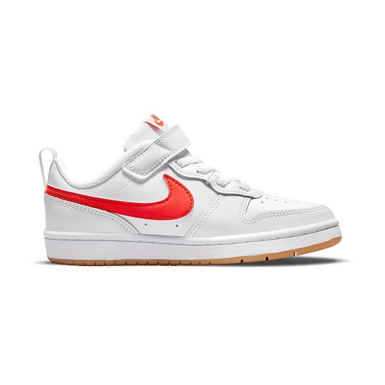 (PS) Nike Court Borough Low 2 'White Orange' Kids' BQ5451-114