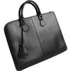 Italy Business Thin PC Italian Thin Genuine Computer Black Bag, Case, Briefcase, Slim, Lightweight, Leather, Bag, Men's, Leather,