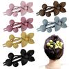 Frosted Texture Hair Claw Flower Decor Thick Thin Hair Clip Non-slip Matte Finish Large Back Head Hair Claw Hair Accessories