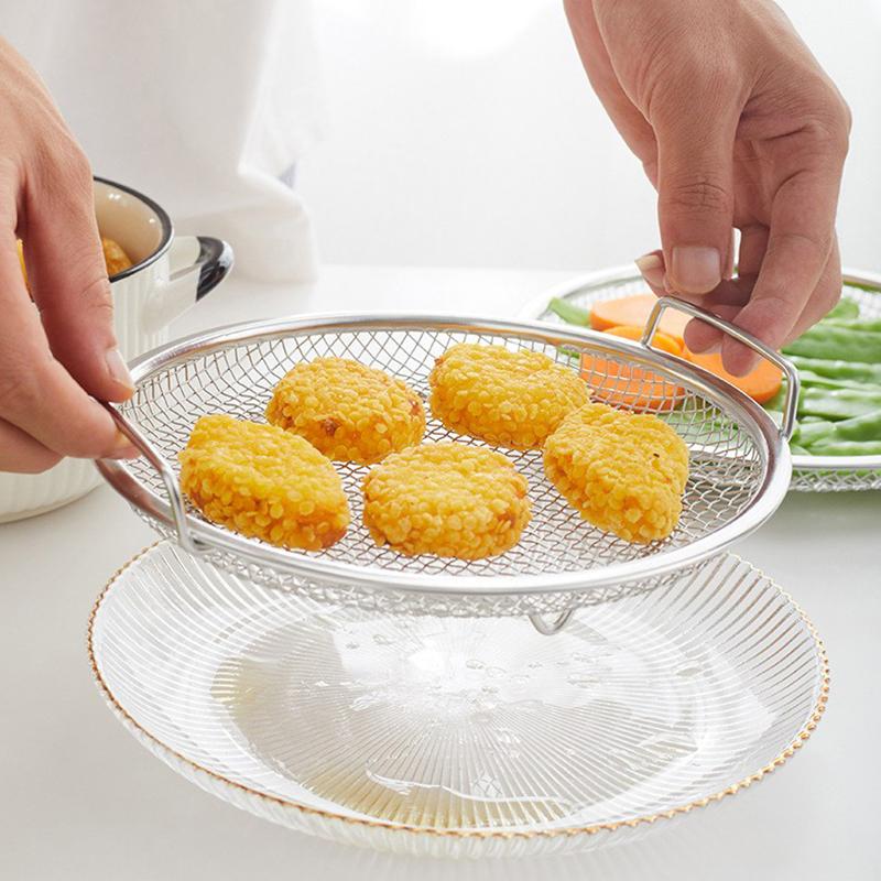 Kitchen Oil Strainer Pan Stainless Steel Frying Oil Strainer Pan Fine Mesh Strainer Basket For Frying Bbq Food French Fries