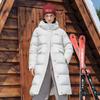 Fila Оригинальный RGB Красочный Модный Простой Личность Ретро Классический Универсальный Повседневный Ежедневный Удобный Теплый Длинный Пуховик с Капюшоном F11W549905F-WT