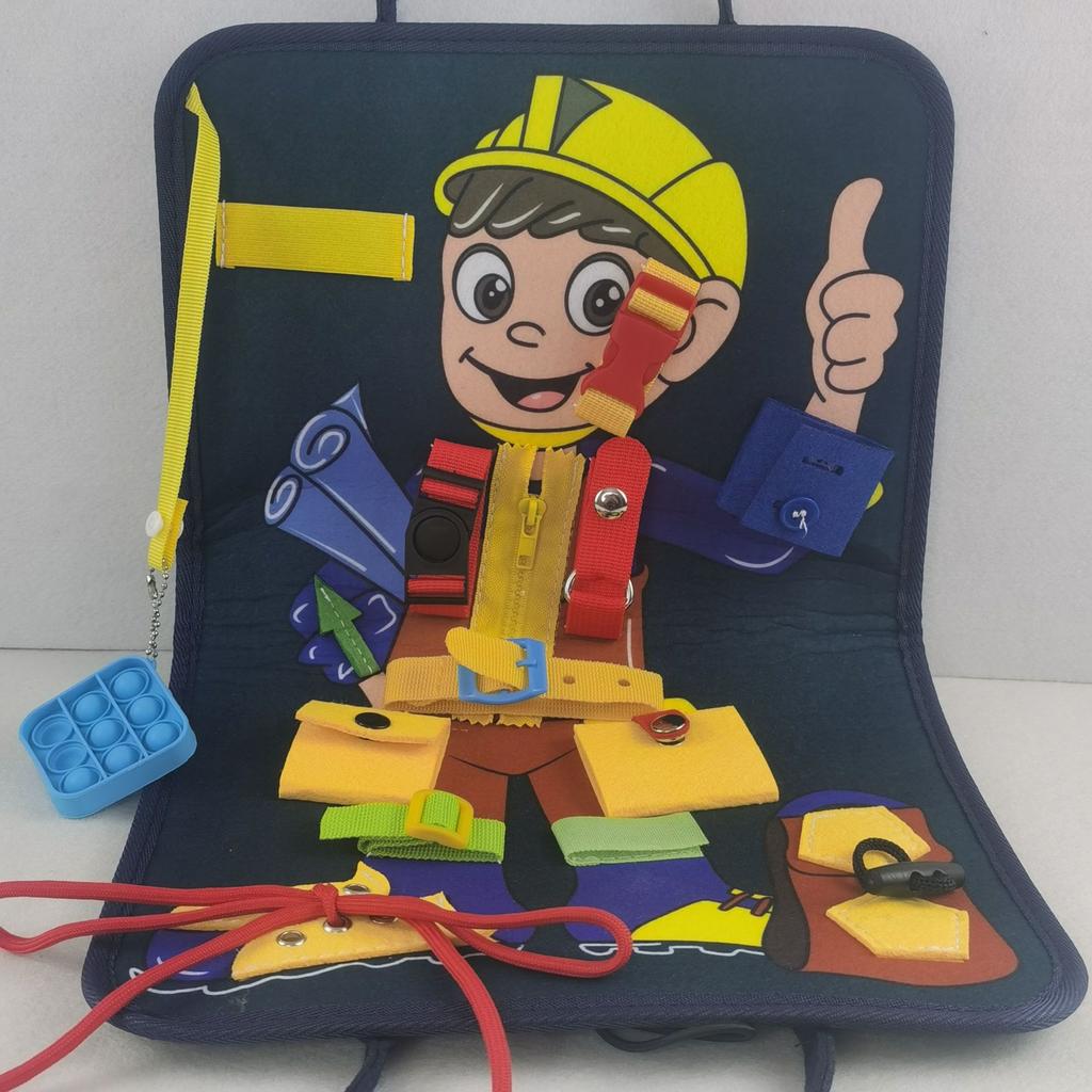 Children's Dressing Buckle Practice Felt Portable Learning Board Educational Toys