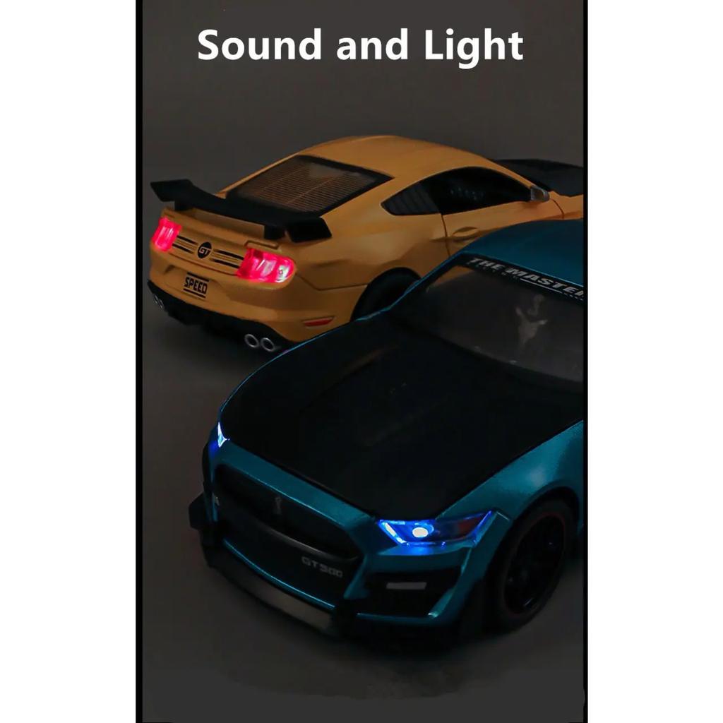1/24 Mustang GT Viper Shelby GT500 Alloy Sports Car Model Diecasts Metal Racing Car Vehicles Model Sound and Light Kids Toy Gift