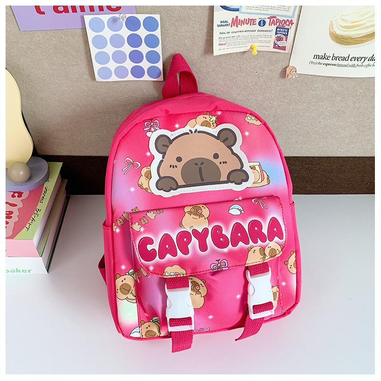 Mengqu Kapibara Boys And Girls Backpack Cute Printed Large Capacity Elementary School Bag Children'S Backpack