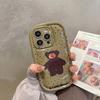 Противоударный чехол с милым медведем из мультфильма для Iphone 11 13 12 14 Pro Max, глянцевая задняя крышка для Iphone 14 Plus, милый мягкий чехол
