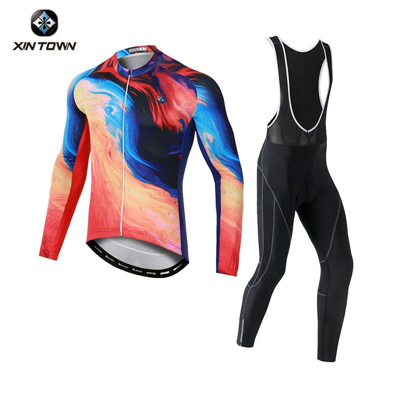 XINTOWN Cycling Bib Set Breathable Lightweight Mens Bicycle Clothing