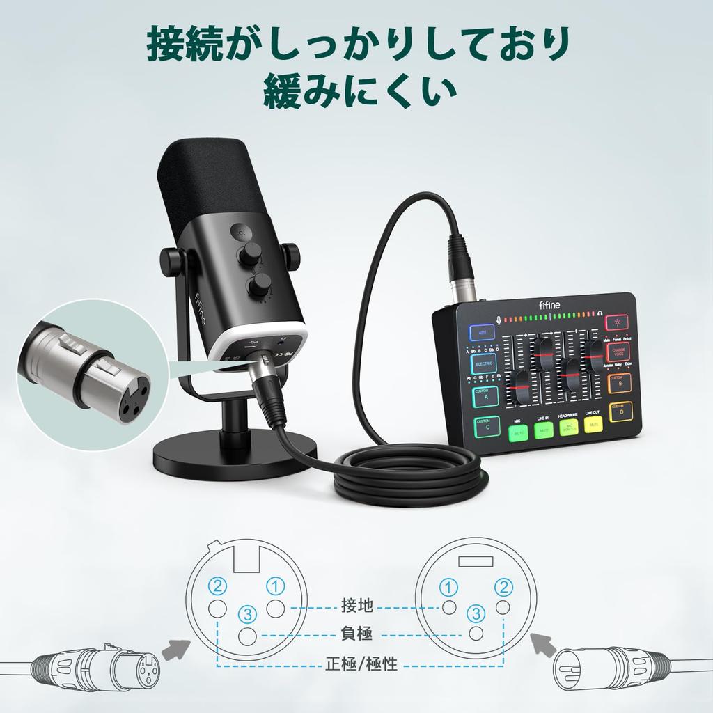 FIFINE XLR Microphone Cable, 3m Extension, XLR Cable, Audio Cable, Microphone Cord, Male to Female, Durable, Black, Authentic Brand, L9